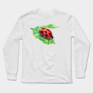 Lady Bug on a Green Leaf Long Sleeve T-Shirt